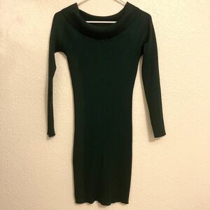 Sweet Republic Sweater Dress Women's Long Sleeve Dark Green- Size L